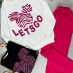 کد 5093 سایز 60 تا 65 طرح lets go دخترانه با شلوار کتان