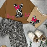 کد 0125 سایز 40 تا 45 ست دخترانه طرح خرگوش پلنگی