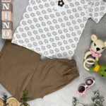کد 2349 سایز 40 تا 45 ست دخترانه سفید با شلوار لنین