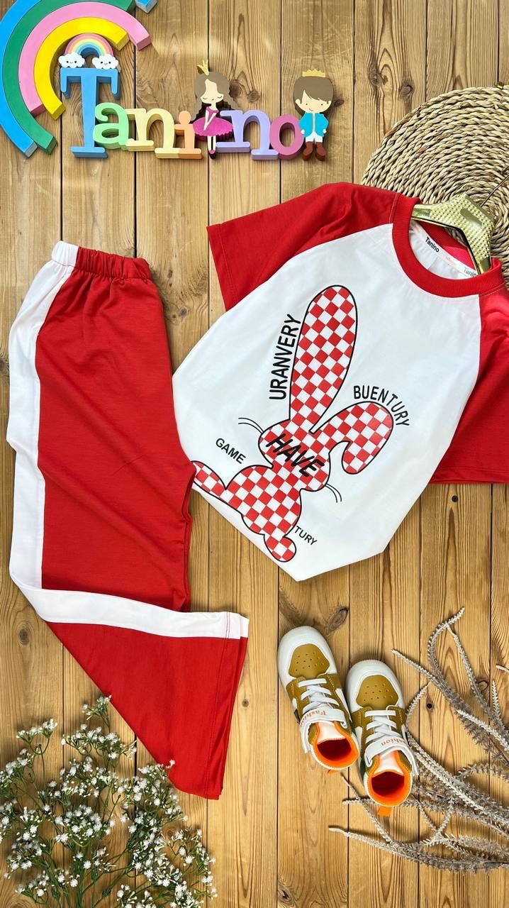 -2147483648_-211491 کد 982 سایز 55 تا 60 تا 65 ست دخترانه طرح خرگوش گوش کج - Image 1
