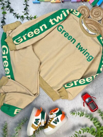 کد ۷۲۲ سایز ۵۰ ۵۵ ست پسرانه طرح green پارچه دورس