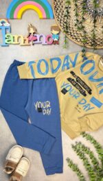 کد ۷۸۸ سایز ۴۵ ۵۰ ست پسرانه طرح your days پارچه دورس