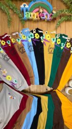 کد 5218 سایز 50 تا 55 ست دخترانه طرح گل پارچه پنبه دورس سوپر اعلا - Image 2