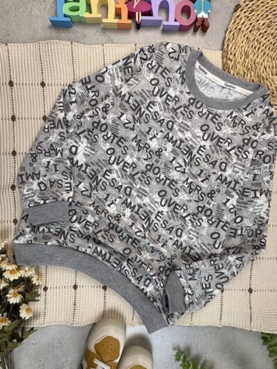 کد 3384 سایز 55 تا 60 بلوز تک پسرانه اقتصادی پارچه ملانژ گلکسی لاتینی