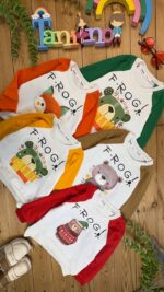 کد ۰۲۴۶ سایز ۳۵.۴۰ ست پسرانه طرح frog پارچه دورس - Image 2