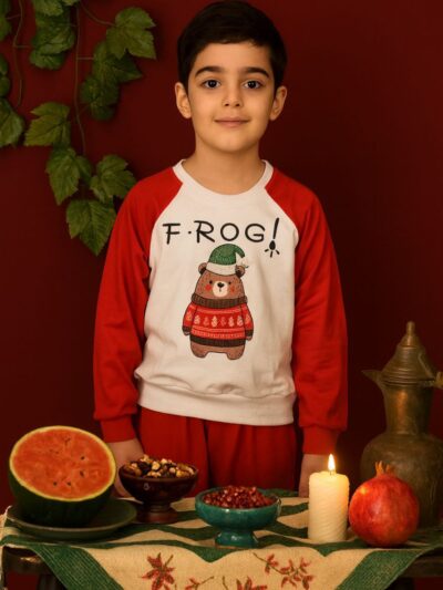 کد ۰۲۴۶ سایز ۳۵.۴۰ ست پسرانه طرح frog پارچه دورس