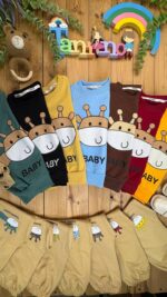 کد 7039 سایز 35تا40 ست پسرانه طرح زرافه پارچه پنبه دورس با کیفیت - Image 2