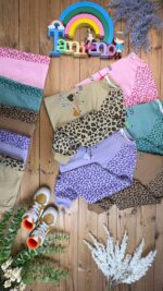 کد ۳۴۰۵ سایز ۶۰.۶۵ ست دخترانه طرح قلب رنگی ریز پارچه دورس - Image 2