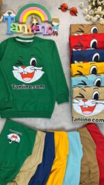 کد 0265سایز 50تا55 ست پسرانه طرح خرگوش چشمک زن پارچه پنبه دورس - Image 2