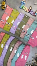 کد 5243 سایز 35 40 45 ست دخترانه طرح COOL پارچه پنبه دورس - Image 2
