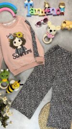 کد 3414 سایز 45 تا 50 ست دخترانه طرح دخترک گل SNOWhmi پارچه دورس