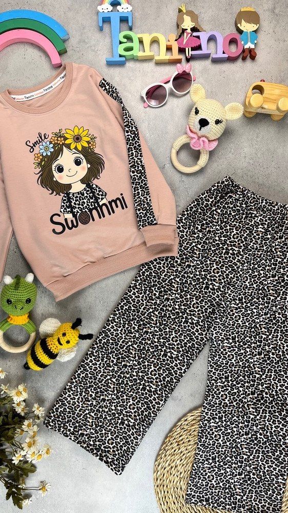-2147483648_-211951 کد 3414 سایز 45 تا 50 ست دخترانه طرح دخترک گل SNOWhmi پارچه دورس - Image 1