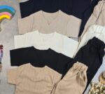 کد ۵۲۷۸ سایز ۳۵تا۴۰ ست پسرانه یقه کوبایی پارچه مراکشی با کیفیت عالی - Image 2