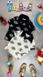 کد ۹۵۴ سایز ۳۵ تا ۴۰ تیشرت تک یقه دار پسرانه طرح LACOSTE پارچه جودون چاپی با کیفیت عالی - Image 2