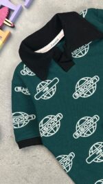 کد ۹۵۴ سایز ۴۵ تا ۵۰ تیشرت تک یقه دار پسرانه طرح LACOSTE پارچه جودون چاپی با کیفیت عالی - Image 2
