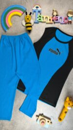 کد ۷۱۳۵ ❌️ فری سایز ❌️ تاپ و شلوار زنانه طرح PUMA پارچه کش سوزن خالی با کیفیت بینظیر
