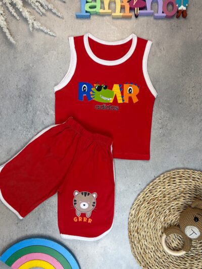 کد ۷۱۵۵ سایز ۳۰ تا ۳۵ تاپ شلوارک پسرانه نواردوزی شده طرح رندوم پارچه یکرو پنبه سوپر با کیفیت عالی ❌️ چاپ رندوم ❌️