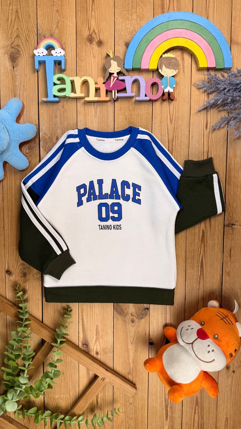 IMG_1556 کد ۰۳۶۸ سایز ۴۵/۵۰/۵۵ بلوز تک پسرانه تو کرکی طرح حروف ۰۹ پارچه دورس سه نخ حوله ای پنبه با کیفیت - Image 1