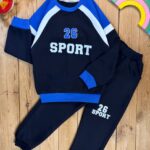 کد ۰۳۶۶ سایز 60/65 ست پسرانه طرح sport پارچه دورس ۳ نخ پنبه حوله ای با کیفیت عالی