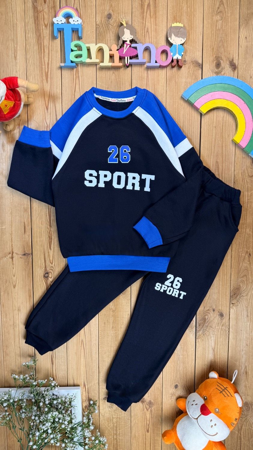 IMG_1761 کد ۰۳۶۶ سایز 60/65 ست پسرانه طرح sport پارچه دورس ۳ نخ پنبه حوله ای با کیفیت عالی - Image 1
