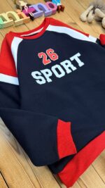 کد ۰۳۶۶ سایز 60/65 ست پسرانه طرح sport پارچه دورس ۳ نخ پنبه حوله ای با کیفیت عالی - Image 2